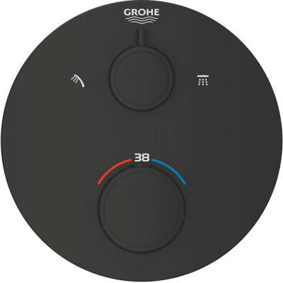 Змішувач прихованого монтажу для душу Grohe Grohtherm 1022082430 з термостатом, чорний матовий