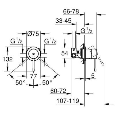 Змішувач прихованого монтажу для душу Grohe Essence 29197000 хром Змішувач прихованого монтажу для душу Grohe Essence 29197000 хром