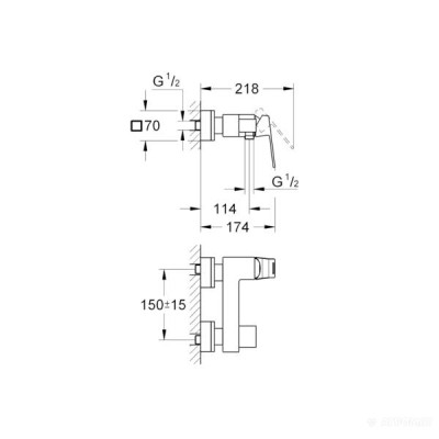 Змішувач для душу Grohe Eurocube 23145000 Змішувач для душу Grohe Eurocube 23145000