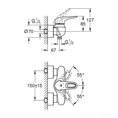 Змішувач для душу Grohe Eurostyle 33590003 Змішувач для душу Grohe Eurostyle 33590003
