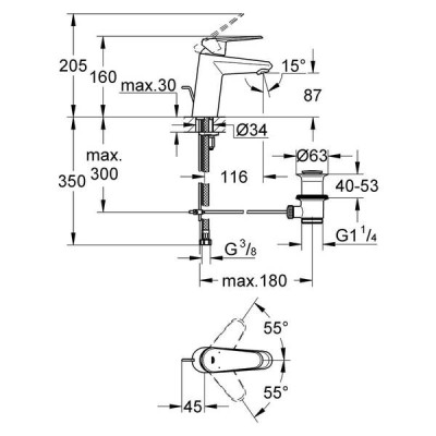 Змішувач для раковини Grohe Eurodisc Cosmopolitan 3319020E