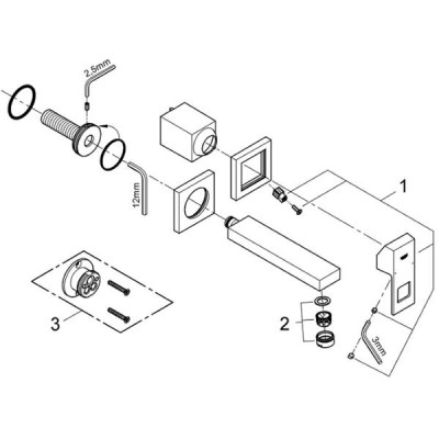 Змішувач прихованого монтажу для раковини Grohe Eurocube 19895000 S-розмір, хром Змішувач прихованого монтажу для раковини Grohe Eurocube 19895000 S-розмір, хром