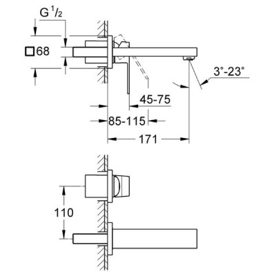 Змішувач прихованого монтажу для раковини Grohe Eurocube 19895000 S-розмір, хром Змішувач прихованого монтажу для раковини Grohe Eurocube 19895000 S-розмір, хром