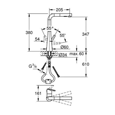 Змішувач для кухні Grohe Zedra 32553DC2 суперсталь Змішувач для кухні Grohe Zedra 32553DC2 суперсталь