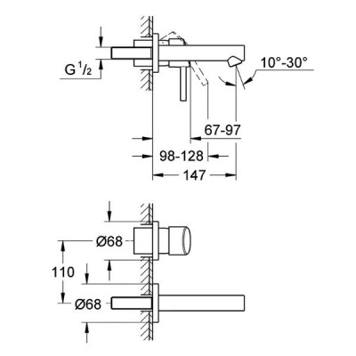 Змішувач прихованого монтажу для раковини Grohe Concetto 19575001 хром Змішувач прихованого монтажу для раковини Grohe Concetto 19575001 хром