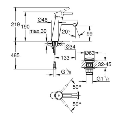 Змішувач для раковини Grohe Concetto 23932001