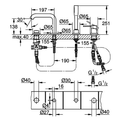Змішувач для ванни Grohe Essence 25251001 хром Змішувач для ванни Grohe Essence 25251001 хром