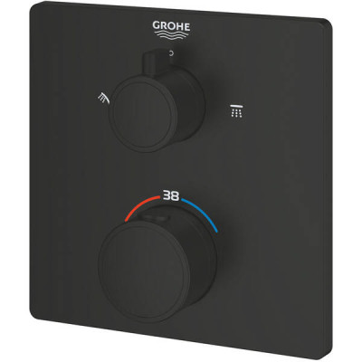 Змішувач прихованого монтажу для душу Grohe Grohtherm 1022092430 з термостатом на 2 споживачі, чорний Змішувач прихованого монтажу для душу Grohe Grohtherm 1022092430 з термостатом на 2 споживачі, чорний