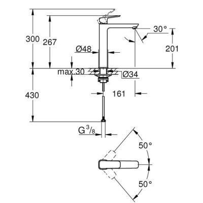 Змішувач для раковини Grohe Cubeo 1017290000 XL-розмір, хром Змішувач для раковини Grohe Cubeo 1017290000 XL-розмір, хром