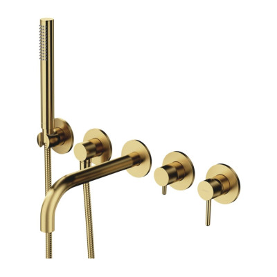 Смеситель для ванны Omnires Y на 5 отворів brushed brass (Y1237-1BSB)