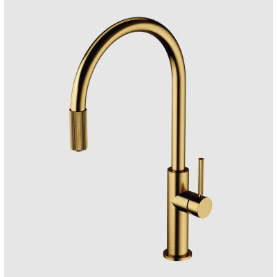 Змішувач для кухни Omnires Switch з функцією фільтра для води, brushed gold (SW9057GLB)