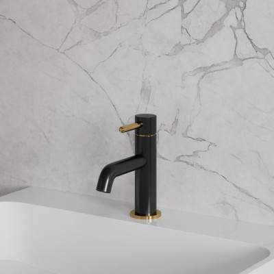 Смеситель для умывальника Omnires Y black/gold (Y1210NBLGL)
