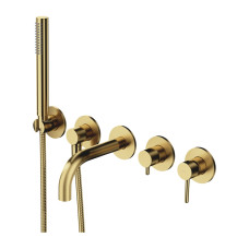 Змішувач для ванни Omnires Y на 5 отворів brushed brass (Y1237-1SBSB)