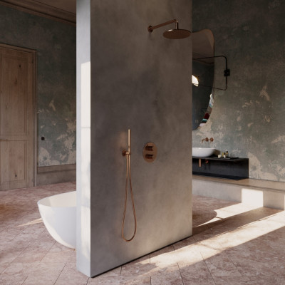 Смеситель для ванны и душа скрытого монтажа с термостатом Omnires Y copper brushed (Y1236ROCPB) Смеситель для ванны и душа скрытого монтажа с термостатом Omnires Y copper brushed (Y1236ROCPB)