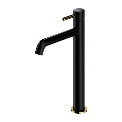 Смеситель для умывальника Omnires Y black/gold, высокий (Y1212BLGL)