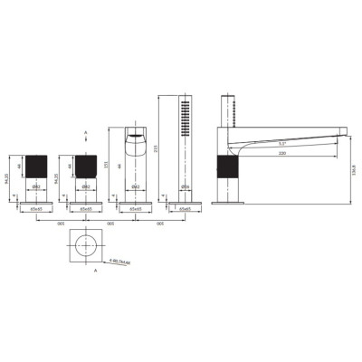 Змішувач для ванни Omnires Contour antracite (CT8032AT) Змішувач для ванни Omnires Contour antracite (CT8032AT)