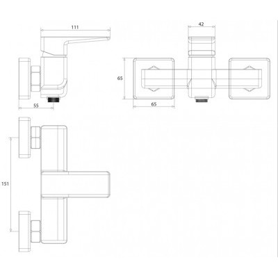 Змішувач для душу Omnires Parma white (PM7440CRB)