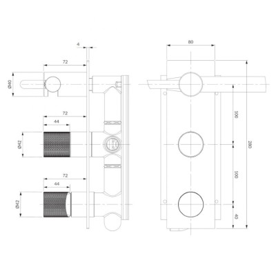 Смеситель для ванны та душу Omnires Contour скрытого монтажа, antracite (CT8035/1AT) Смеситель для ванны та душу Omnires Contour скрытого монтажа, antracite (CT8035/1AT)