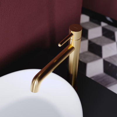 Смеситель для умывальника Omnires Y brushed gold высокий (Y1212GLB) Смеситель для умывальника Omnires Y brushed gold высокий (Y1212GLB)