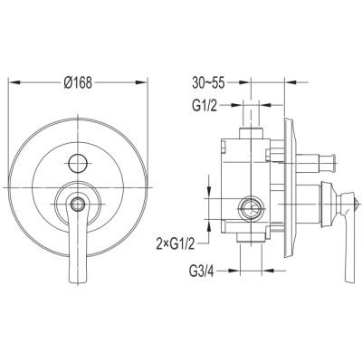 Змішувач для душу прихованого монтажу Omnires Armance antique copper (AM5235ORB) Змішувач для душу прихованого монтажу Omnires Armance antique copper (AM5235ORB)