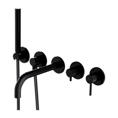 Смеситель для ванны Omnires Y на 5 отворів black (Y1237/1BL)