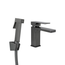 Змішувач для раковини Qtap Gemini (з гігієнічним душем) QTGEM272GMB45692 Gunmetal Black PVD
