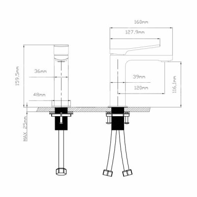 Змішувач для раковини Qtap Slavonice QTSLA270GMB45924 Gunmetal Black PVD Змішувач для раковини Qtap Slavonice QTSLA270GMB45924 Gunmetal Black PVD