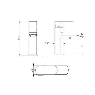 Змішувач для раковини Lidz Luna 001F (k35) LDLUN001FNKS46094 Nickel Змішувач для раковини Lidz Luna 001F (k35) LDLUN001FNKS46094 Nickel