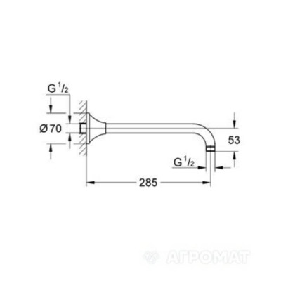 Тримач верхнього душу Grohe Grandera 27986 настінний Тримач верхнього душу Grohe Grandera 27986 настінний