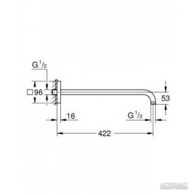 Тримач верхнього душу Grohe Rainshower 26145000 422 мм настінний