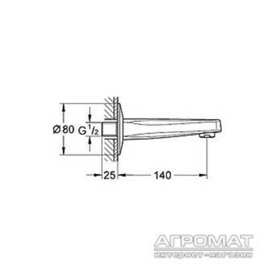 Вилив для ванни Grohe BauContemporary 13252000 Вилив для ванни Grohe BauContemporary 13252000