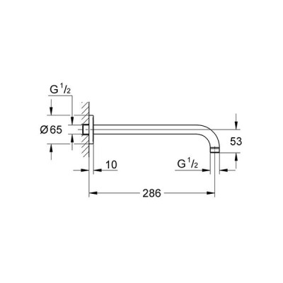 Тримач верхнього душу Grohe Rainshower 28576000 настінний 286 мм Тримач верхнього душу Grohe Rainshower 28576000 настінний 286 мм