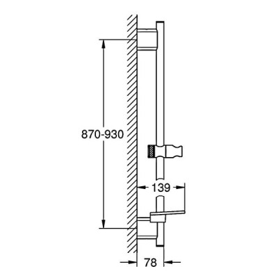 Душова штанга Grohe Rainshower SmartActive 22125KF0 900 мм чорний матовий Душова штанга Grohe Rainshower SmartActive 22125KF0 900 мм чорний матовий