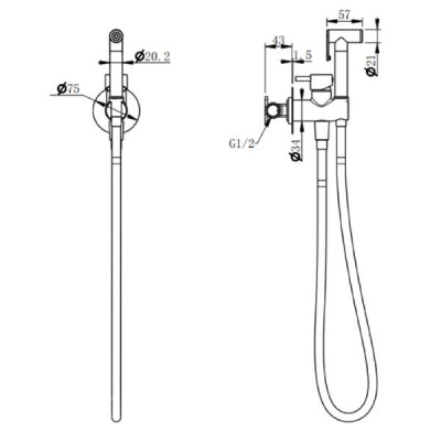 Гігієнічний душ Devit CV17011011Style, чорний матовий Гігієнічний душ Devit CV17011011Style, чорний матовий