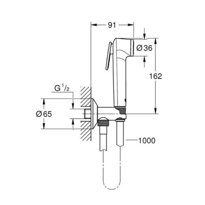 Гігієнічний душ Grohe Bau Flow UA12164600 зі змішувачем