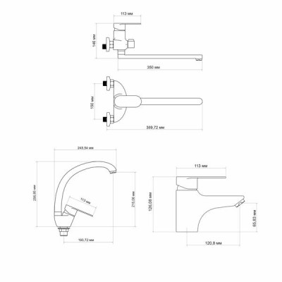 Набор смесителей Lidz Tani (001F1+0052+008F) Набор смесителей Lidz Tani (001F1+0052+008F)