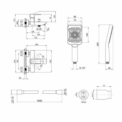Комплект Qtap Lipno: Змішувач для ванни QTNH3023101DG + душовий комплект (QTRUCA145S1GRP+QTHADPVC160G+QT829910842854GRP) Комплект Qtap Lipno: Змішувач для ванни QTNH3023101DG + душовий комплект (QTRUCA145S1GRP+QTHADPVC160G+QT829910842854GRP)