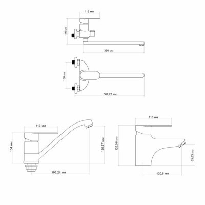 Набор смесителей Lidz Tani (001F1+0052+003) Набор смесителей Lidz Tani (001F1+0052+003)