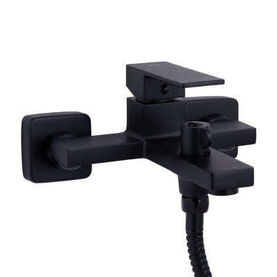 Змішувач для ванни Qtap Gemini (з душовим гарнітуром) QTGEM259BLM45682 Black Matt Змішувач для ванни Qtap Gemini (з душовим гарнітуром) QTGEM259BLM45682 Black Matt