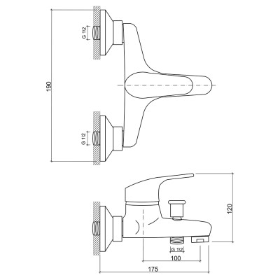 Змішувач для ванни Brinex 36W 006 Змішувач для ванни Brinex 36W 006