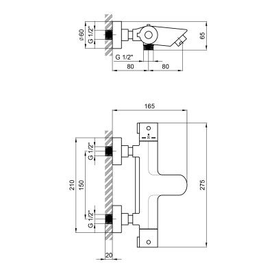 Змішувач для ванни Qtap Inspai-Therm термостатичний QTINSCRMT300800 Chrome Змішувач для ванни Qtap Inspai-Therm термостатичний QTINSCRMT300800 Chrome