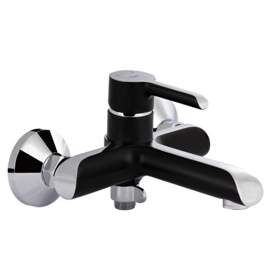 Змішувач для ванни Qtap Grand (з душовим гарнітуром) QTGRABCR006 Chrome/Black Змішувач для ванни Qtap Grand (з душовим гарнітуром) QTGRABCR006 Chrome/Black