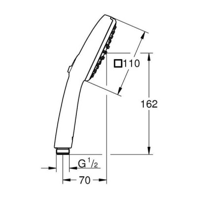 Ручний душ Grohe Tempesta Cube 110 267462433 2 режими струменю, чорний матовий Ручний душ Grohe Tempesta Cube 110 267462433 2 режими струменю, чорний матовий