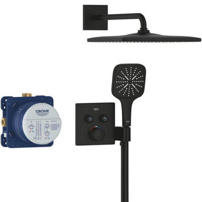 Душова система прихованого монтажу з термостатом Grohe Grohtherm SmartControl 34865KF0 чорний матовий Душова система прихованого монтажу з термостатом Grohe Grohtherm SmartControl 34865KF0 чорний матовий