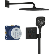 Душова система прихованого монтажу з термостатом Grohe Grohtherm SmartControl 34865KF0 чорний матовий