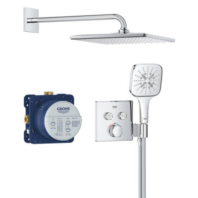 Душова система прихованого монтажу Grohe Grohtherm SmartControl 34865000 з термостатом, на 2 виходи, хром