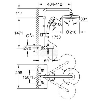Душова система Grohe Tempesta Cosmopolitan 210 26223001 Душова система Grohe Tempesta Cosmopolitan 210 26223001