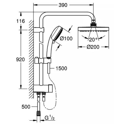 Душова система Grohe Tempesta Cosmopolitan 26453001 хром