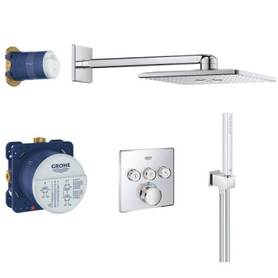 Душова система прихованого монтажу Grohe Grohtherm SmartControl 34706000 з термостатом, хром