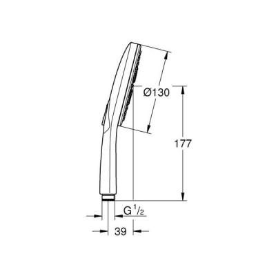 Ручний душ Grohe Rainshower Smartactive 22127KF0 чорний, 3 режими струменю Ручний душ Grohe Rainshower Smartactive 22127KF0 чорний, 3 режими струменю